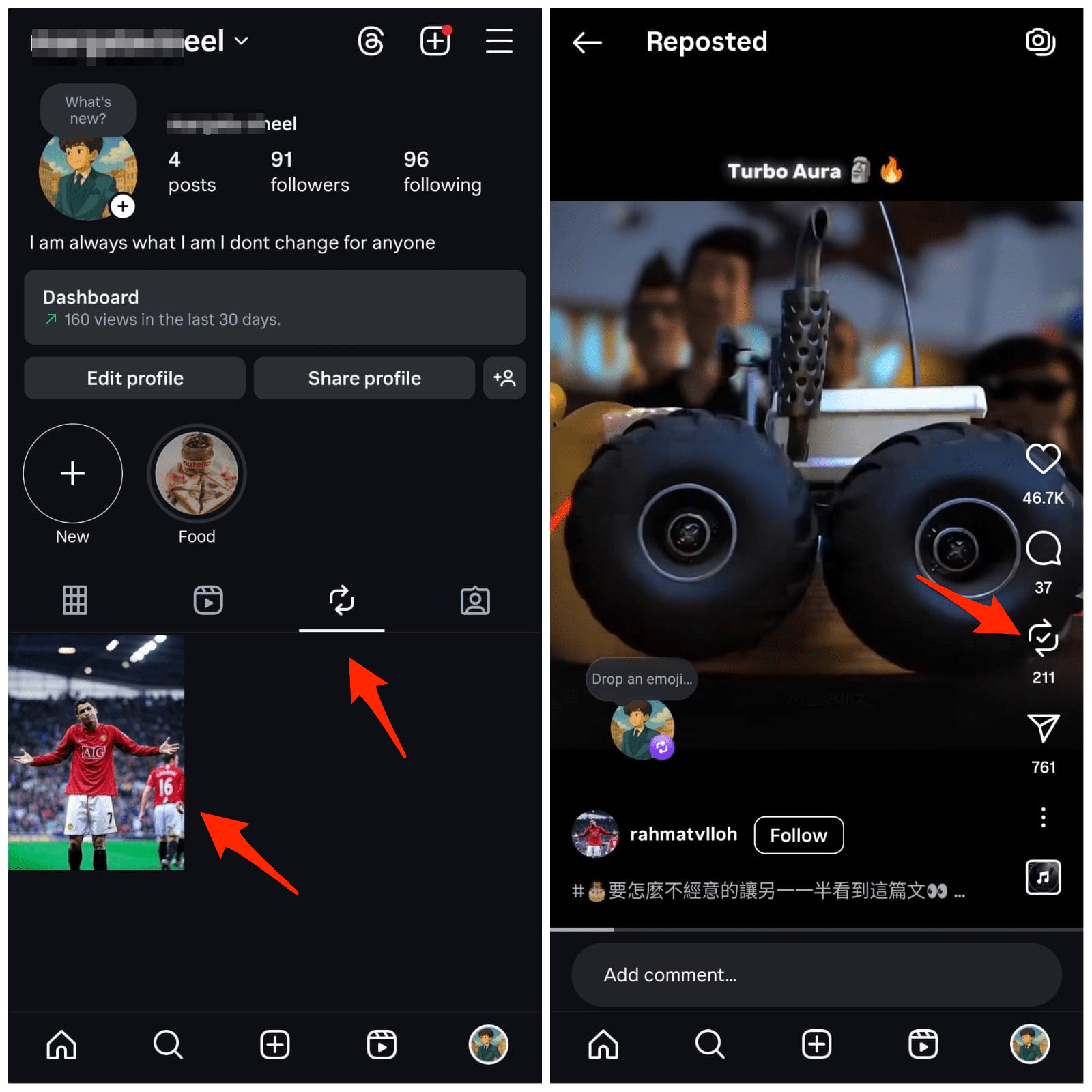 Can you get Rid of Repost option in Instagram? 2 OPen Repoot Tab, Select the Reel to Undo Repost