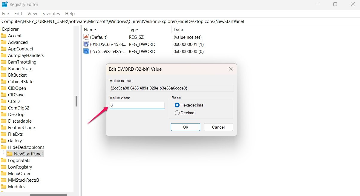 How to Remove the Spotlight Wallpaper Icon from Windows 11? 5 Ok button in Edit DWORD Value prompt