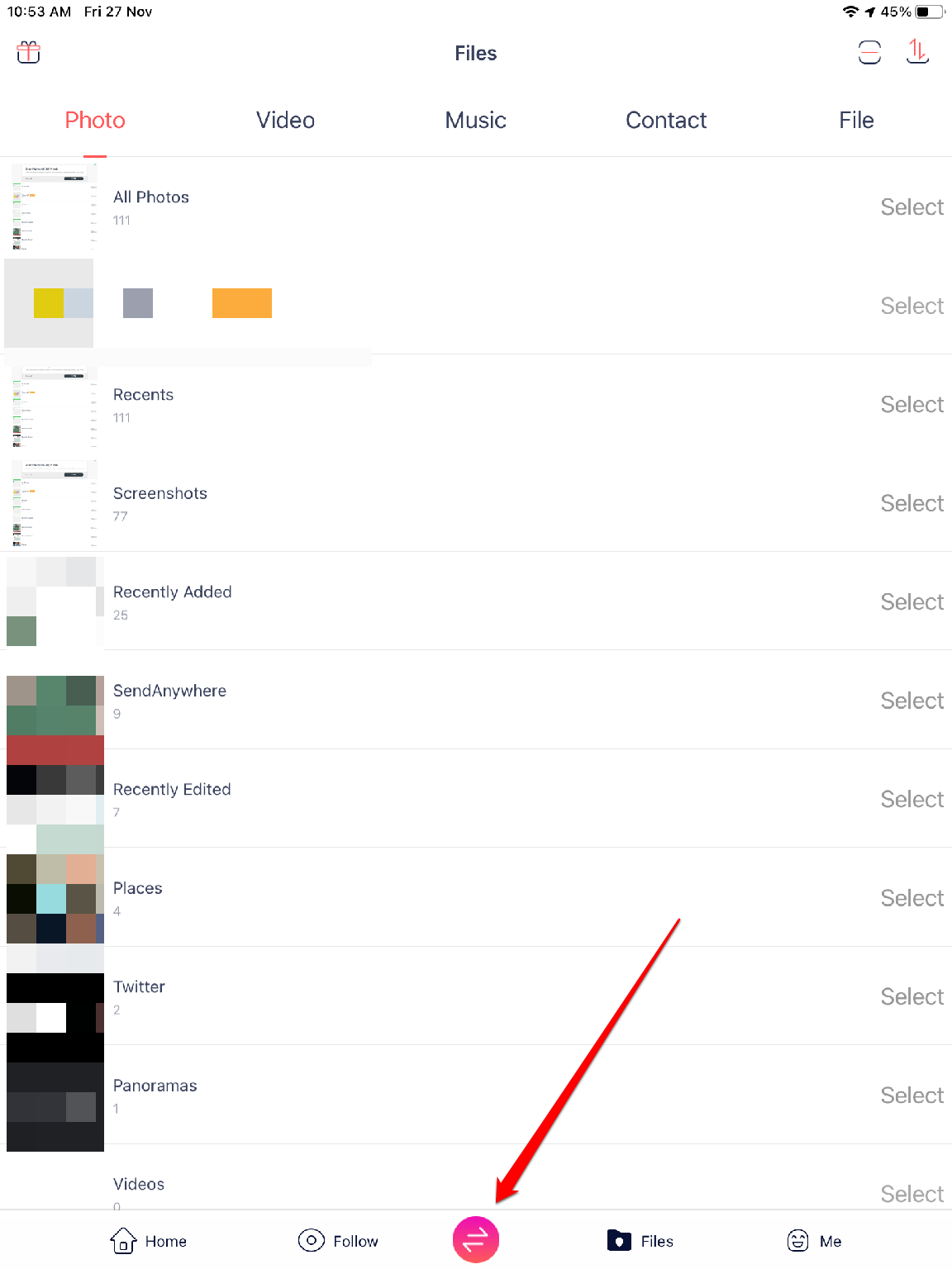 On iPad click on share icon