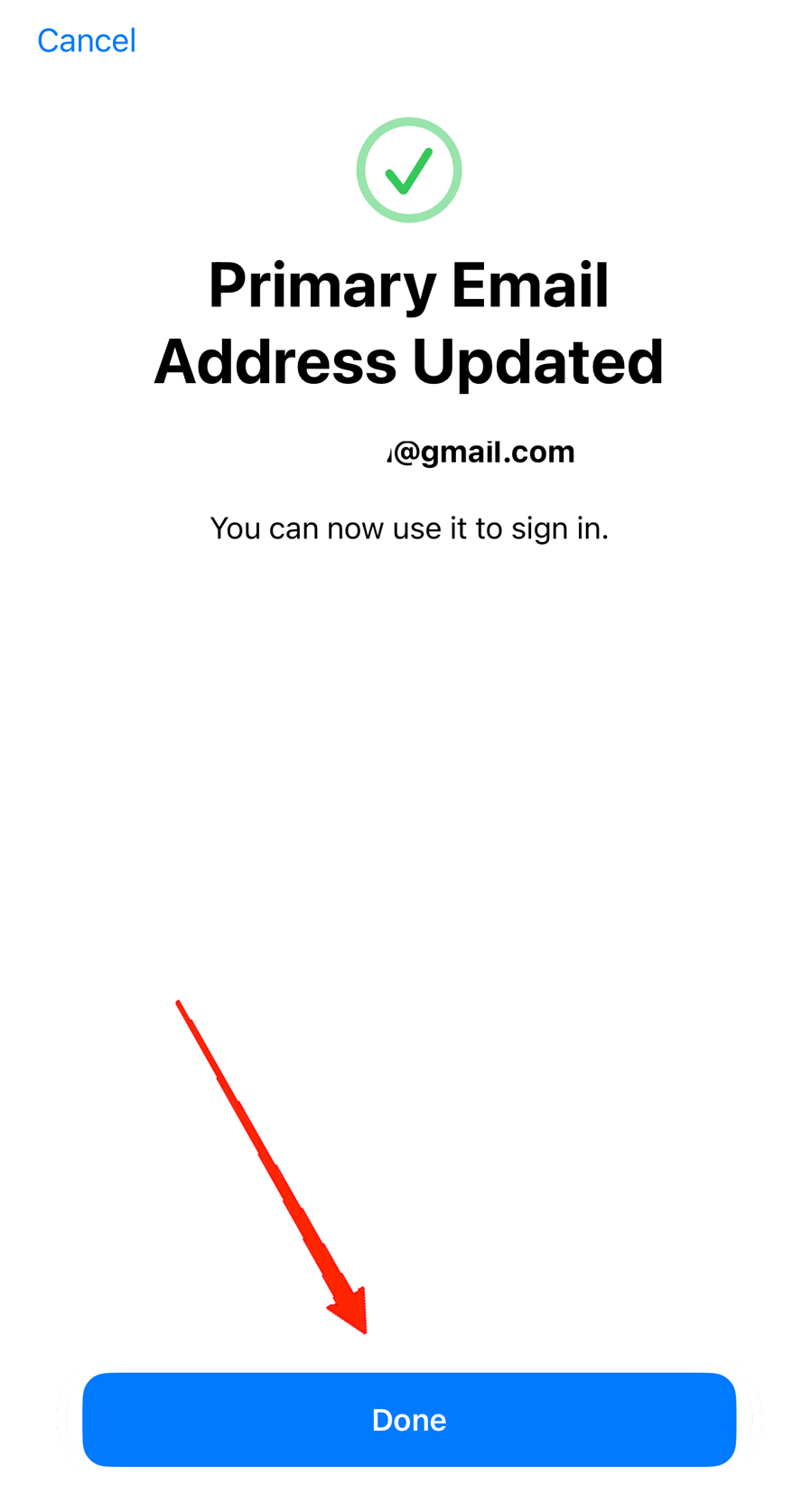 How to Change Your Primary iCloud Email Address 9 Once done, you will be asked if you want to set it as your primary email. Make sure to enable the toggle and tap on Done.
