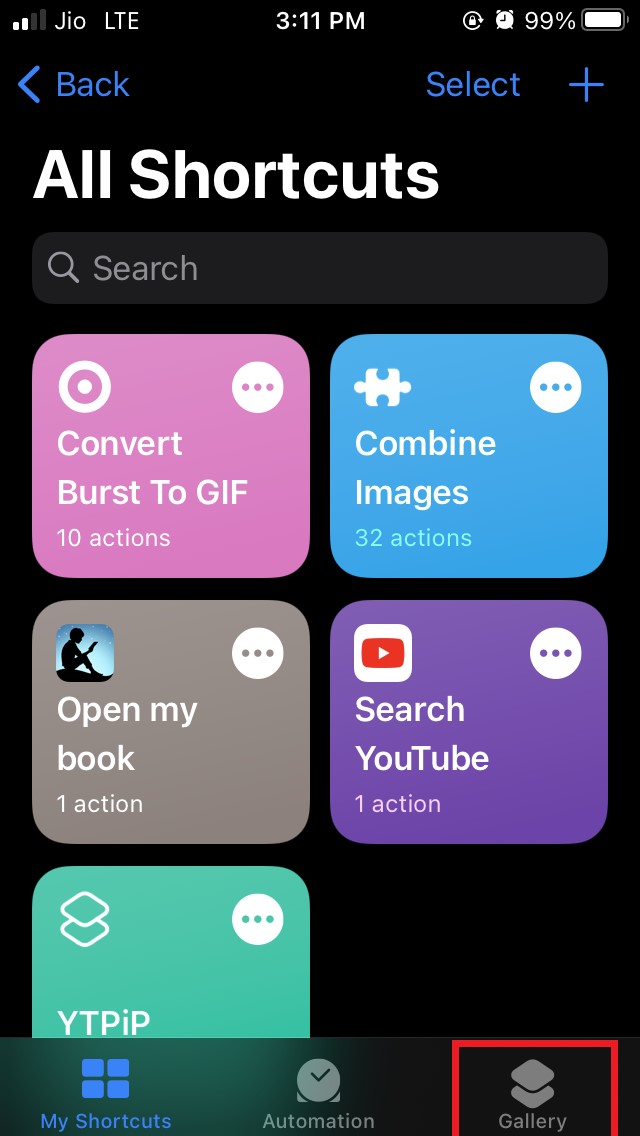 Share WiFi Password With QR Code from iPhone Using Shortcut 2 open gallery in shortcuts app