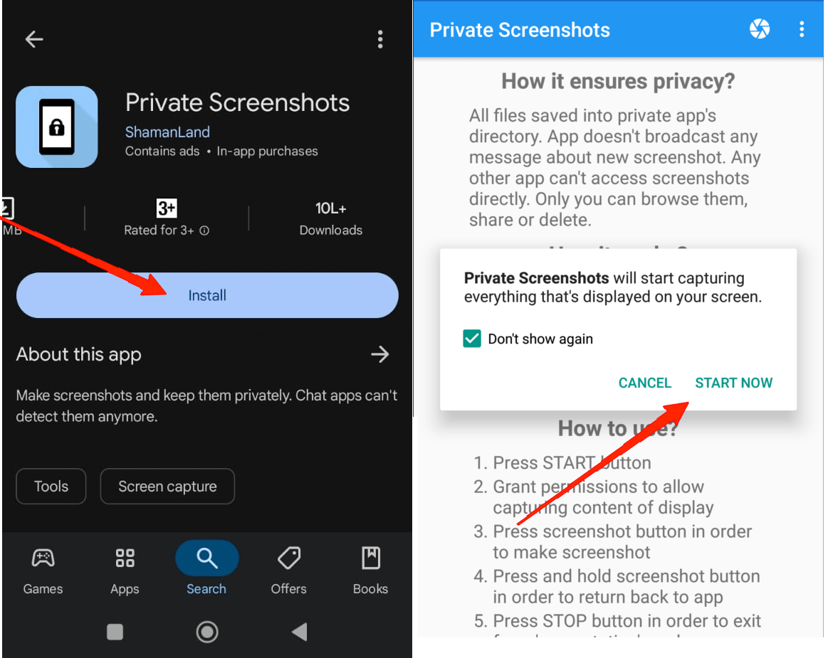 How to Take Snapchat Screenshot without Notification: Android and iOS 4 Open Private Screenshots App and give the necessary permissions.