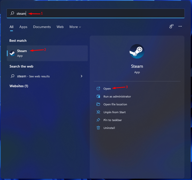 Open Steam program