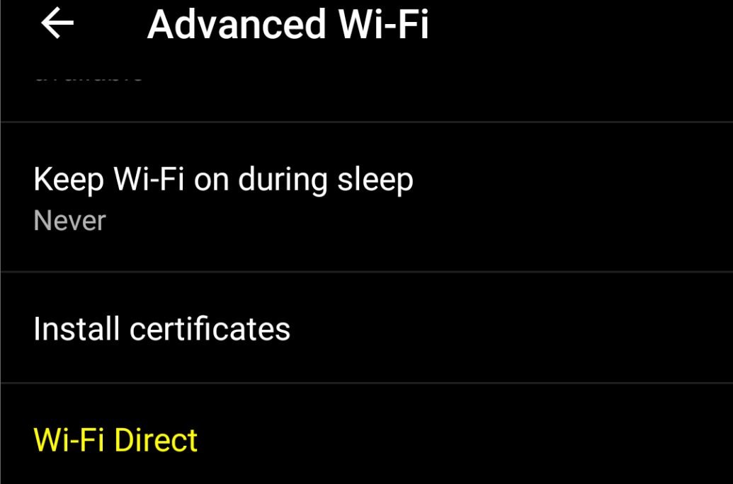 Open Wi-Fi Direct