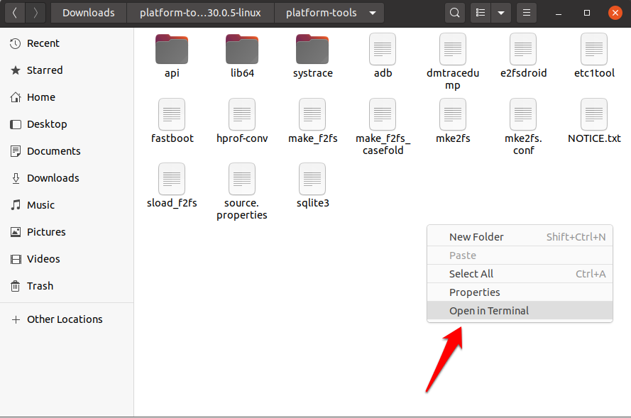 How to Install and Use ADB & Fastboot on Linux? 5 Open terminal