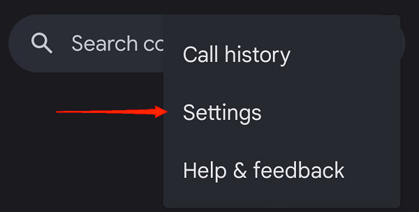 Open the Phone app and tap on the overflow icon