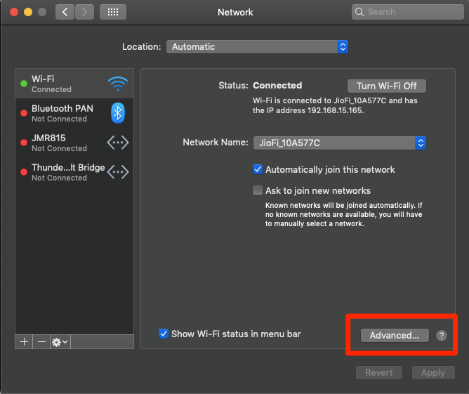 Fix "Safari Can't Find the Server" Error on Mac 8 Open Advanced Option