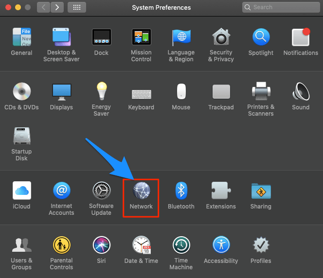 Fix "Safari Can't Find the Server" Error on Mac 7 Open_Network