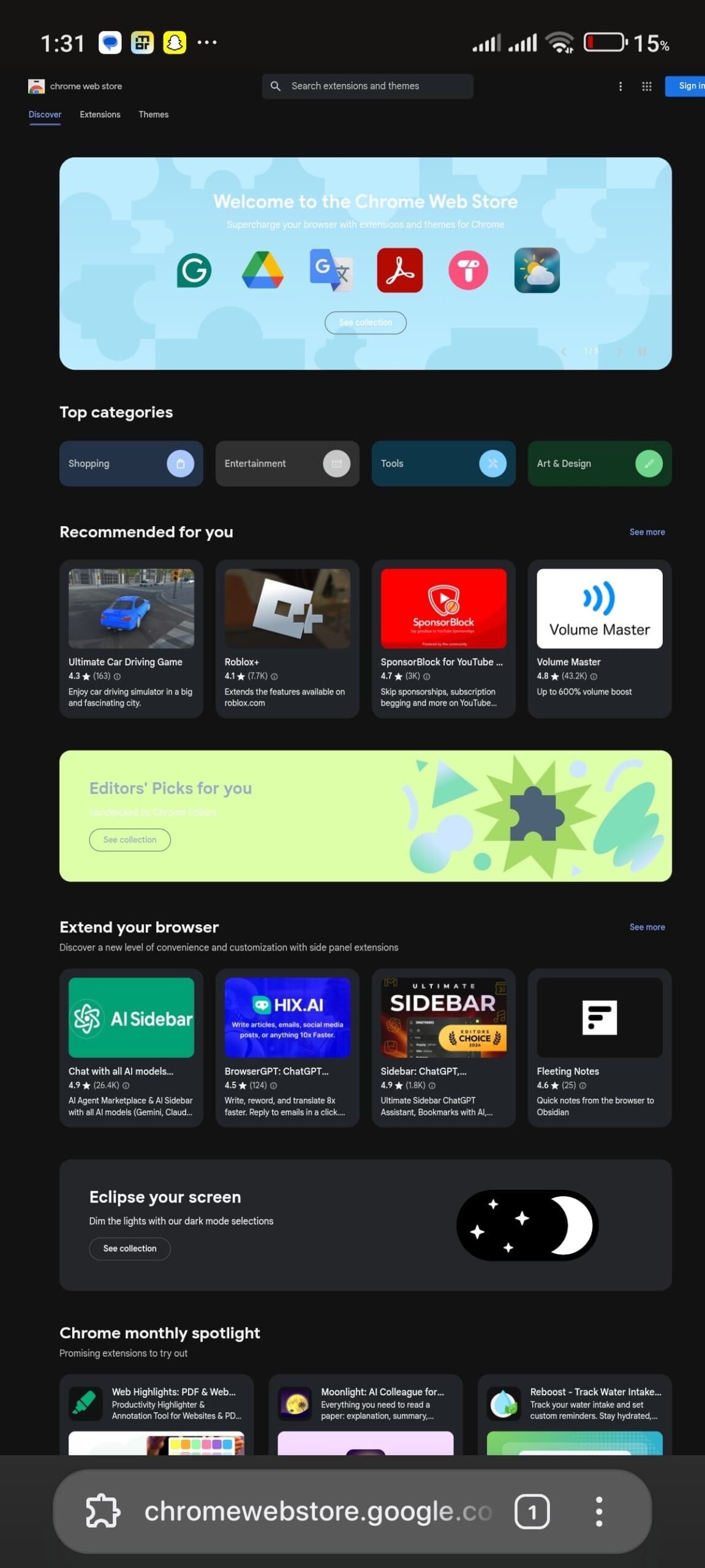 Best Kiwi Alternative: Install Chrome Extensions on Android 2 Open the Chrome Web Store