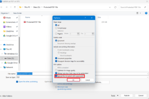 Allow encrypt the document with a password