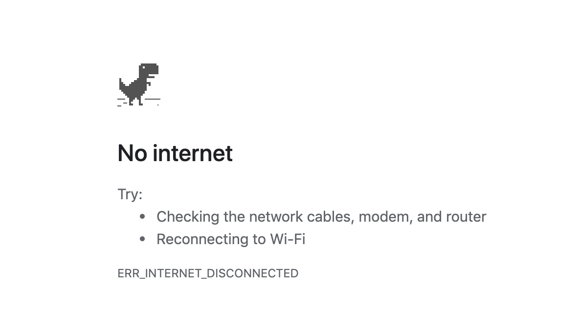Particular Browser Error No Internet