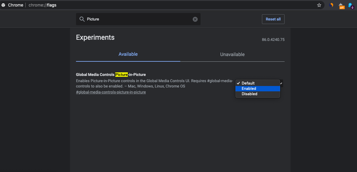 Enable PiP Mode for any Video in Chrome Browser for Desktop 7 PiP Mode Chrome Flag