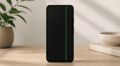 Pixel Phone with a green line
