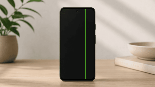 Pixel Phone with a green line