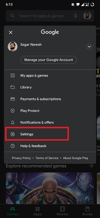 Play Store Settings