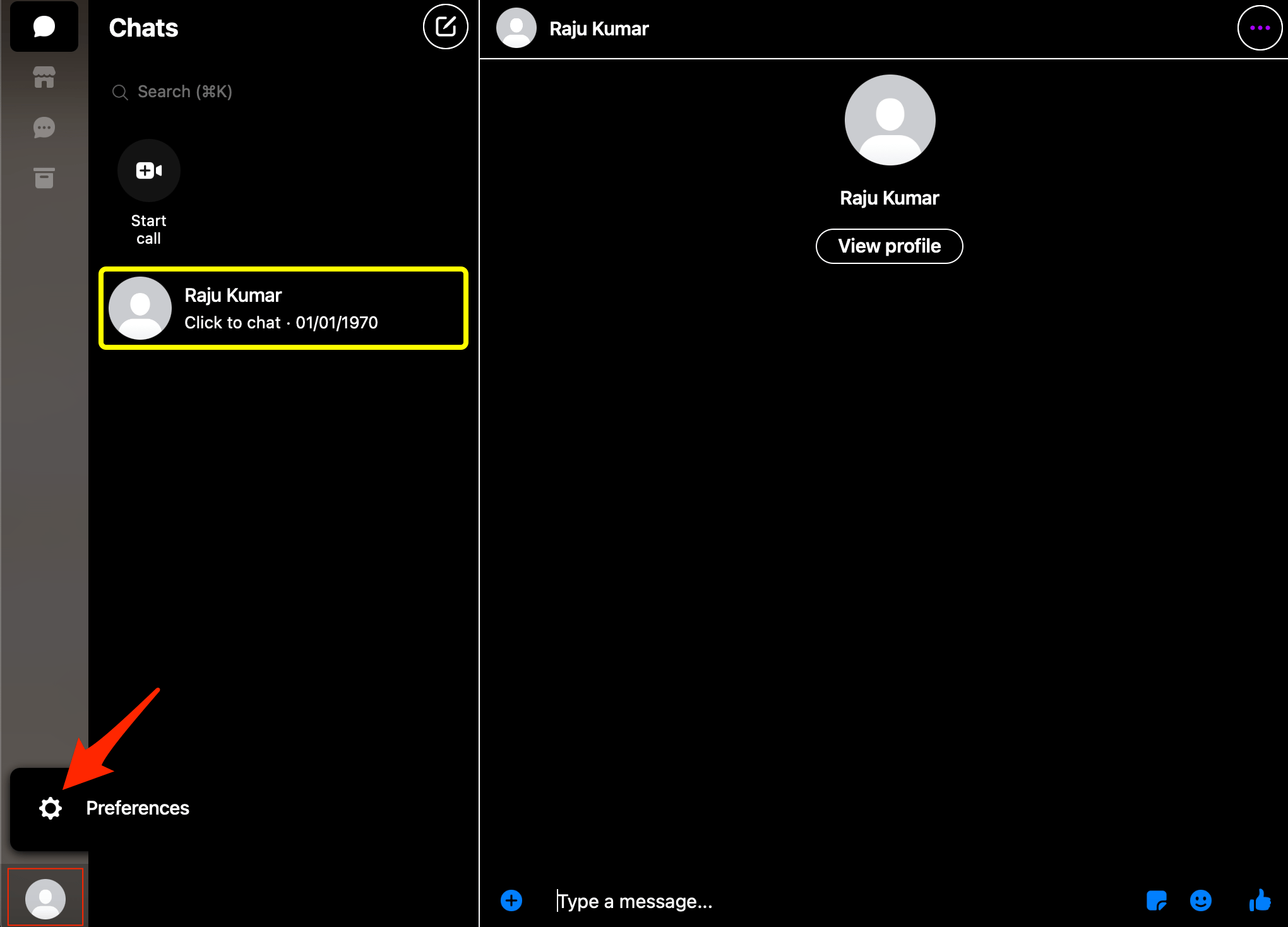 Preferences Messenger