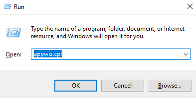 How to Fix Bluestacks 5: Error - Configuration init Failed? 3 Press Windows Key and R simultaneously to open the RUN window. After opening, type 'appwiz.cpl' in the text bar and hit enter