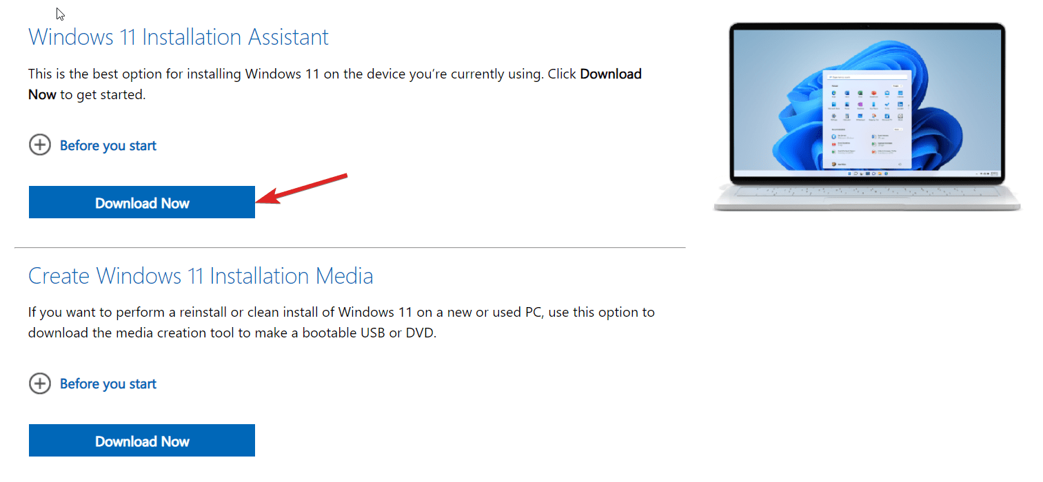 How to Update Windows with Installation Assistant? 2 Press the Download button for the Windows 11 Installation Assistant