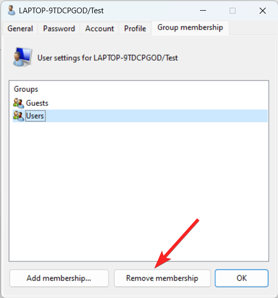 How to Add a Guest Account in Windows 11 10 Press the Remove membership button