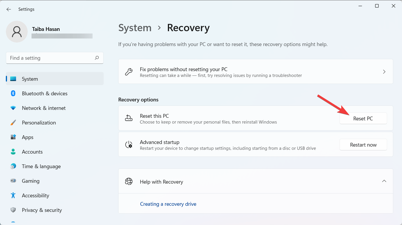 How to Fix Dynamic Lock Not Working in Windows 11 26 Press the Reset PC button