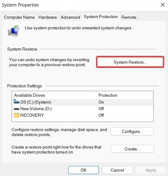 How to Fix Windows 11 Lock Screen in Another Language 17 Press the System Restore button