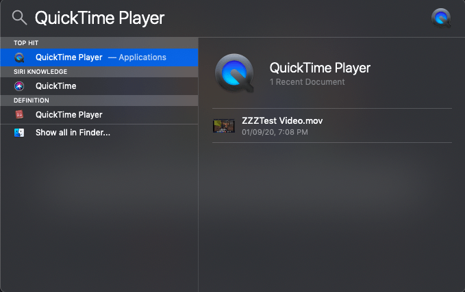 How to Record Mac Screen with System Audio? 3 QuickTime Player in Spotlight