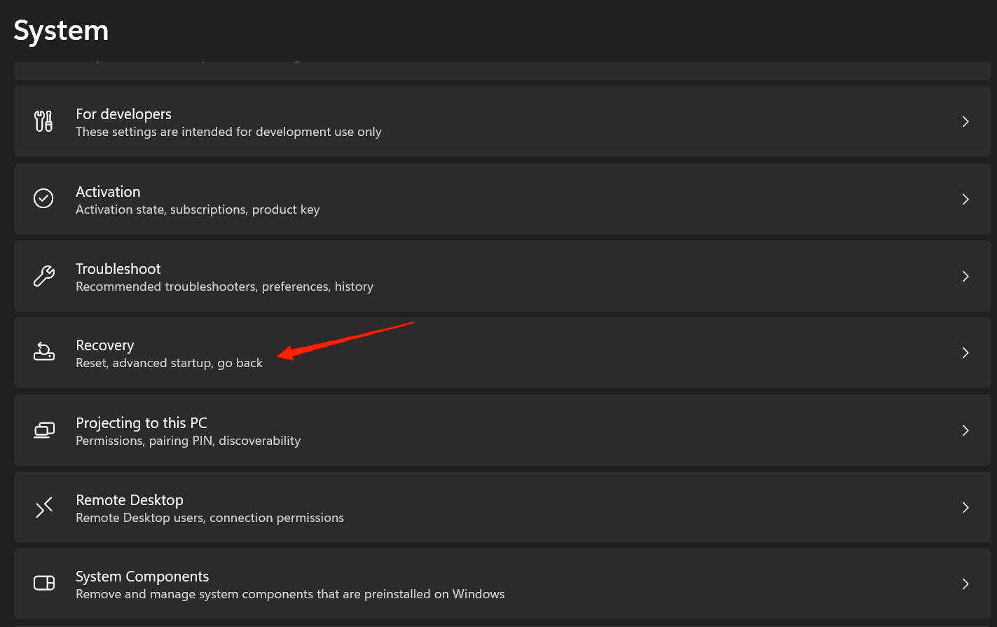 How to Reset Windows 11 Without Losing Data 3 Scroll down and click on the 'Recovery' option