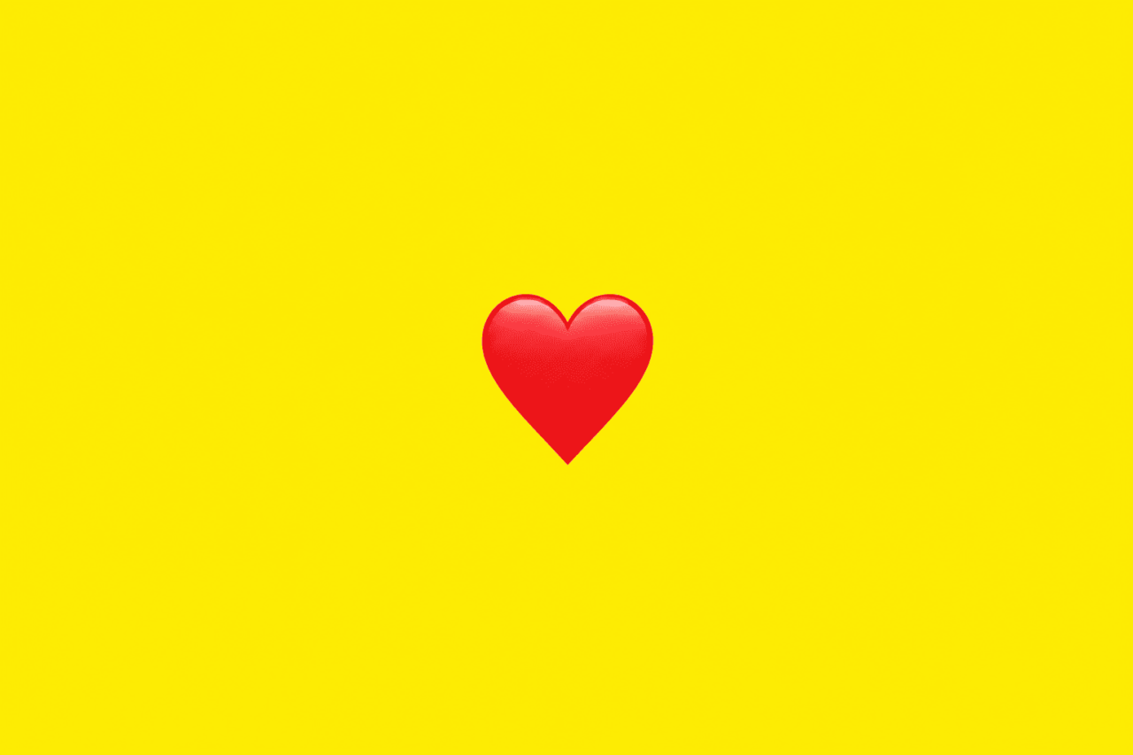 Red heart on Snapchat