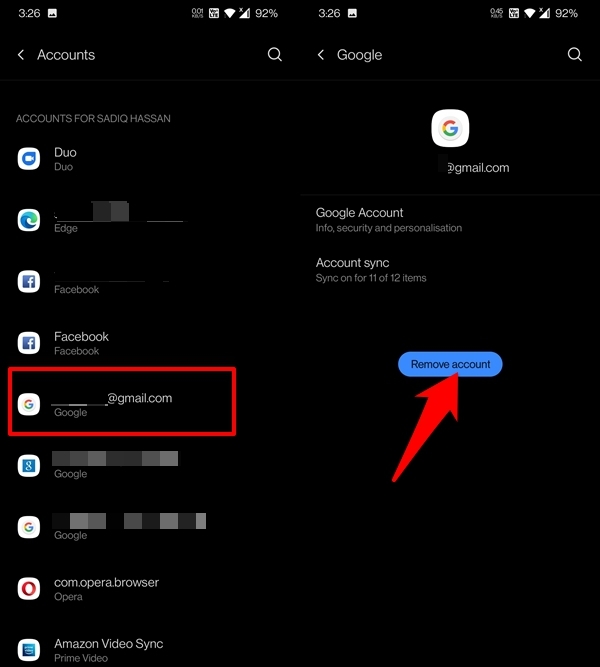 Remove Google Account