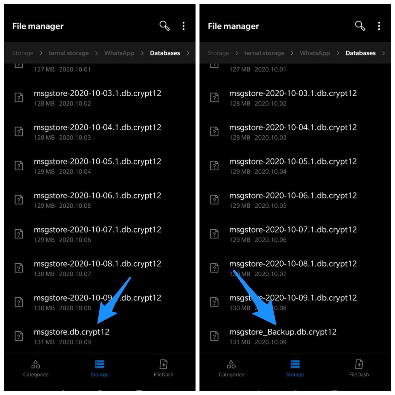How to Recover Deleted WhatsApp Chat? 3 Rename Database