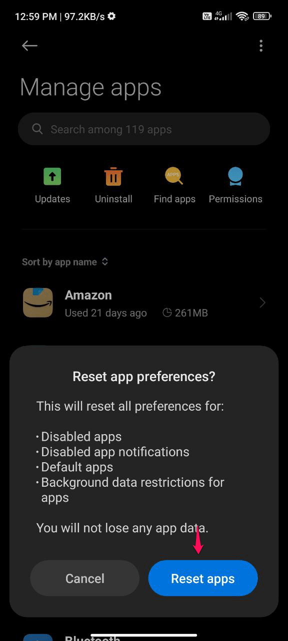Reset App Preferences