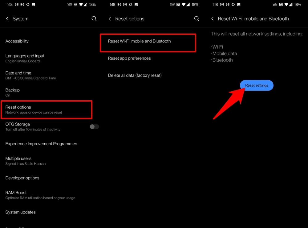 Fix Internet Not working on OnePlus Mobiles 9 Reset Device Setting to Default