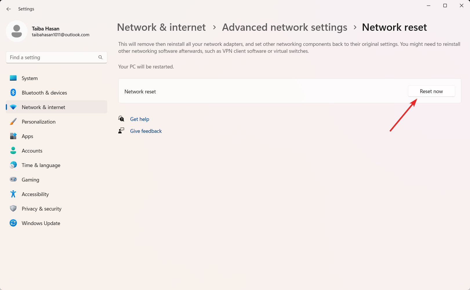 How to Fix Missing Cellular Option in Windows 11? 17 Reset Now button