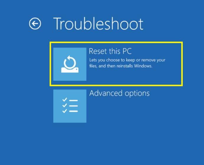 Fix - Windows Could Not Complete the Installation 5 Reset this PC