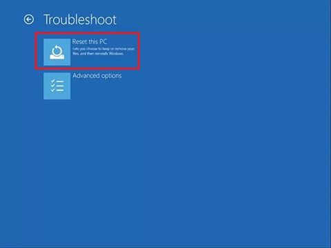 How to Fix Boot Error 0xc0000098 in Windows 10? 12 Reset this PC option