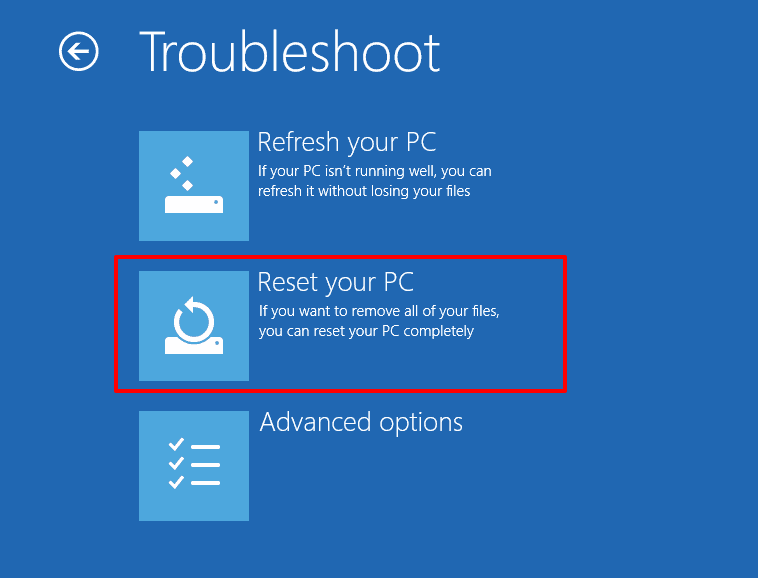 How to Fix 'Bad System Config Info' Error in Windows 10? 8 Reset your PC