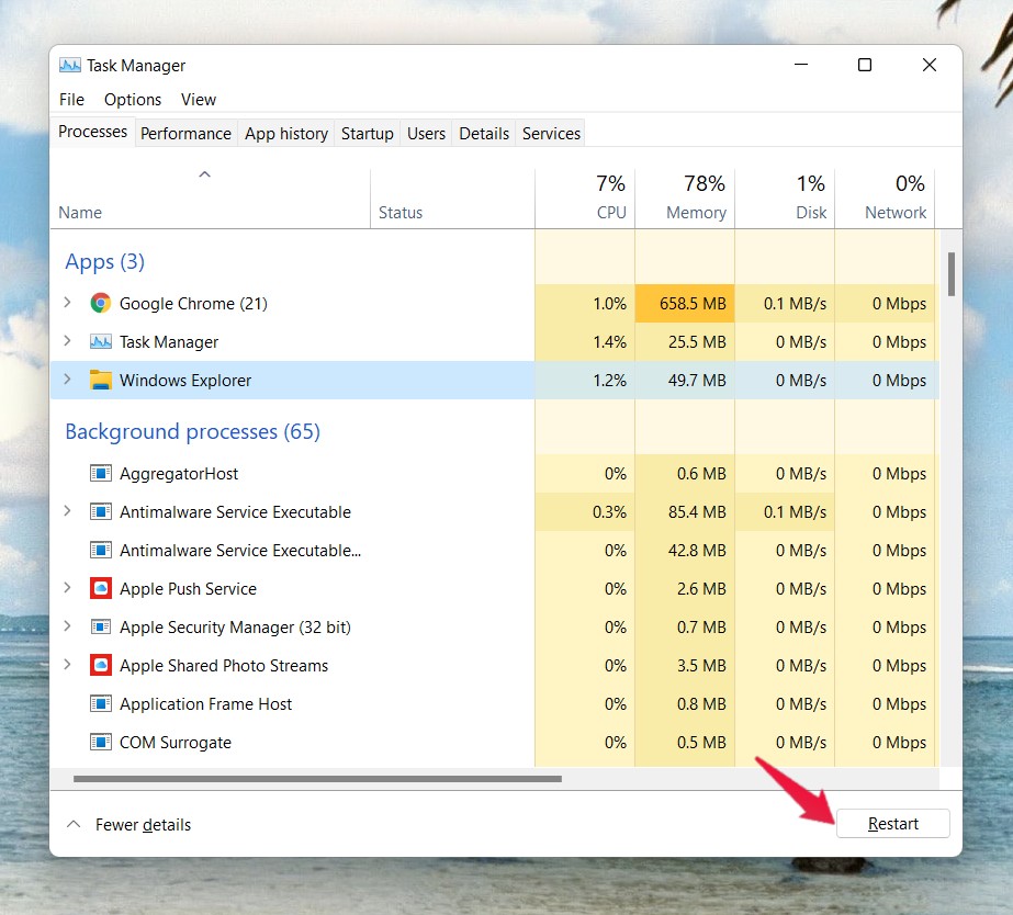 How to Fix Copy and Paste Not Working on Windows 11? 7 Restart