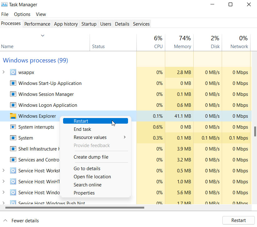 How to Fix Not Enough Memory Error in DirectX 12? 19 Restart Windows Explorer
