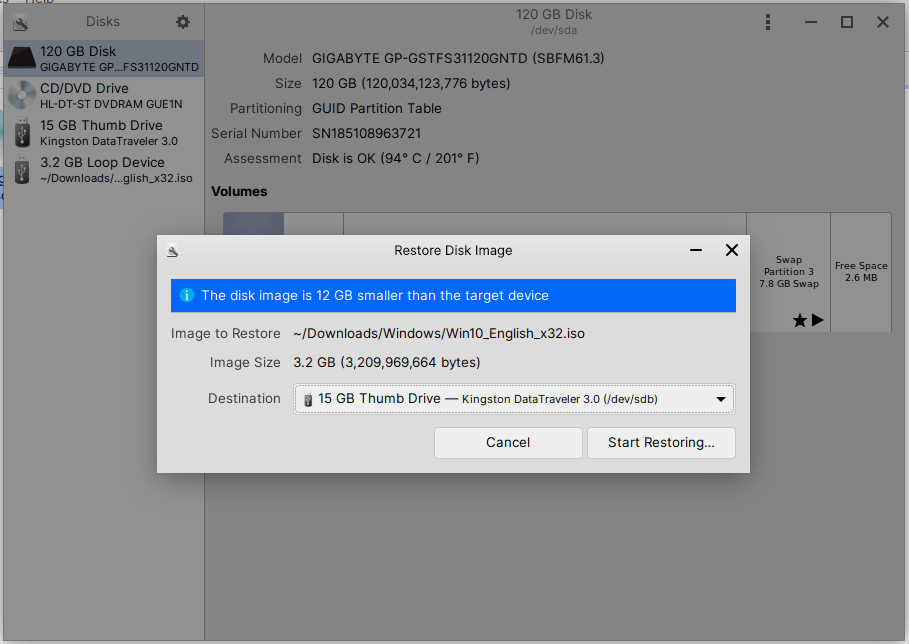 How to Create Bootable Windows 10 Drive in Linux? 14 Restore Disk Image