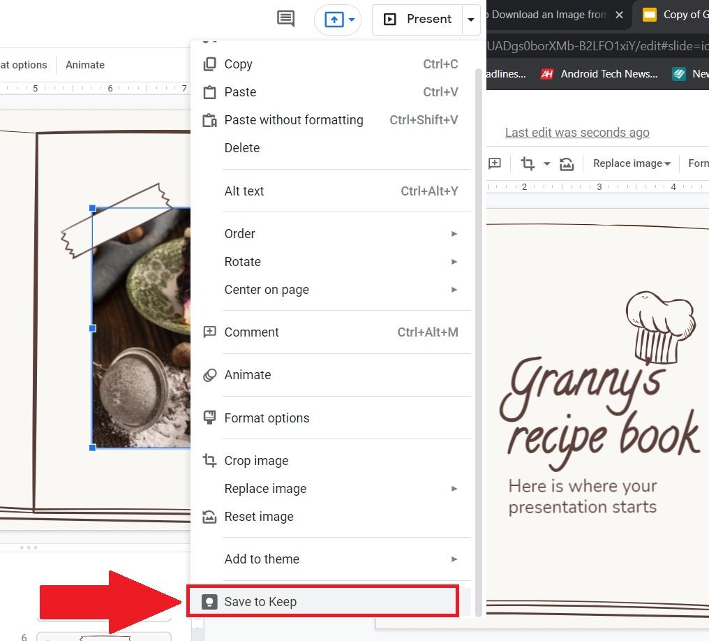 How to Extract an Image from Google Slides? 3 Right-click on the image and click on the “Save to Keep” option
