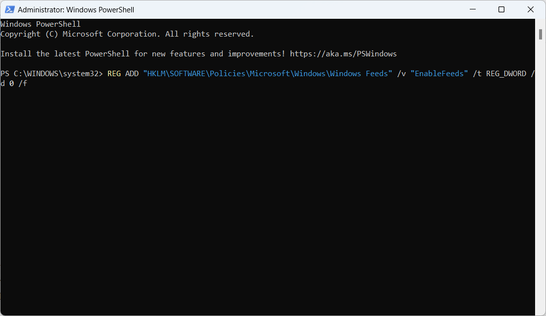 How to Fix High Memory Usage by News and Interest on Windows 11 11 Run Powershell command