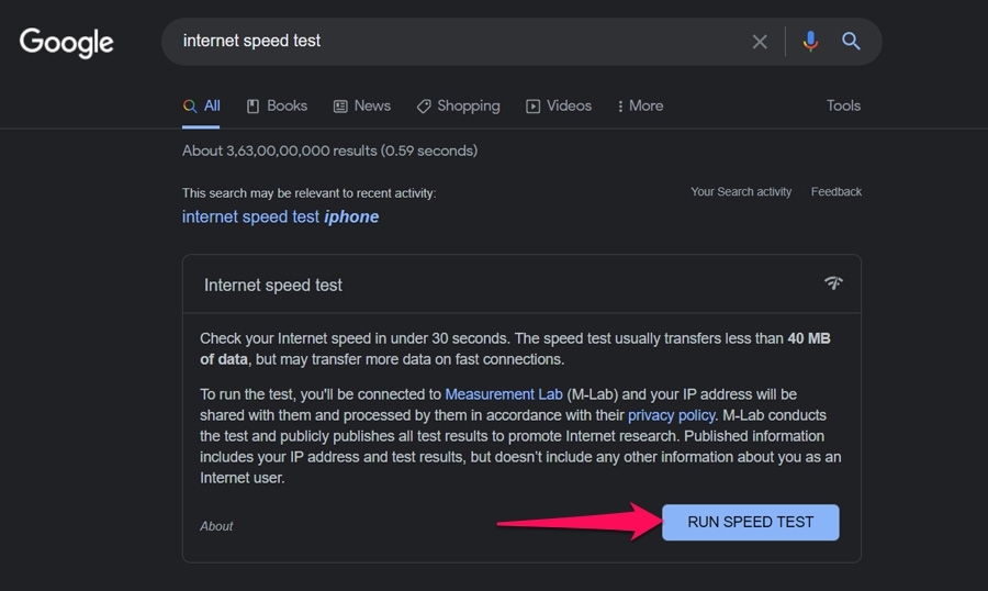 How to Fix Google Maps Not Loading on Chrome? 2 Check Internet Speed