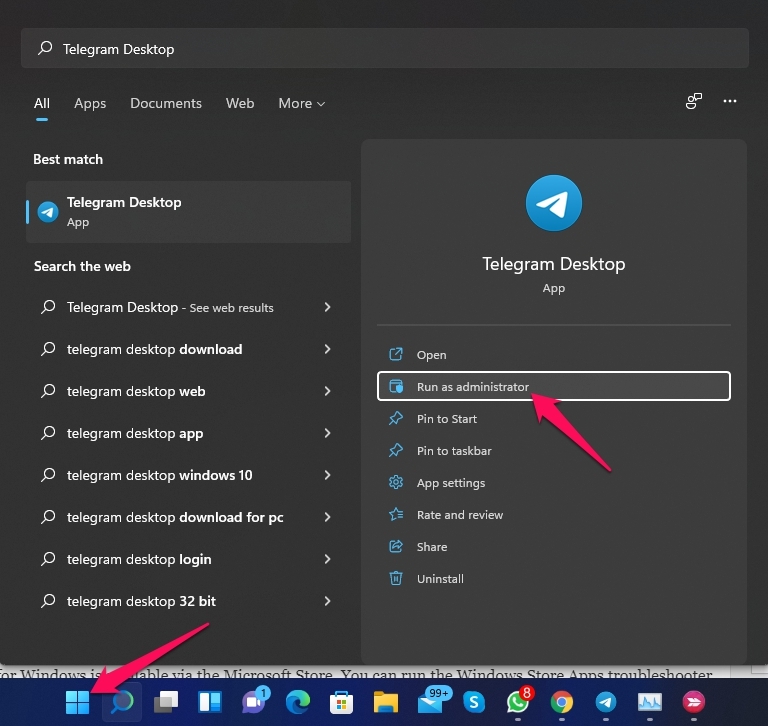 How to Fix Telegram App Not Working on Windows 11? 5 Run Telegram as Admin