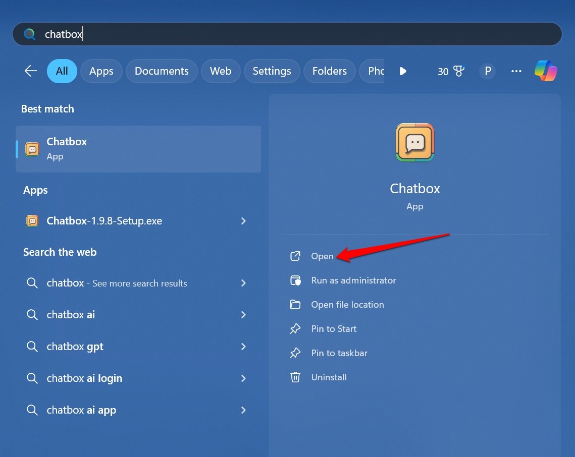 How to Install and Run Deepseek R1 Locally on your PC? 9 Run chatbox in Windows 11