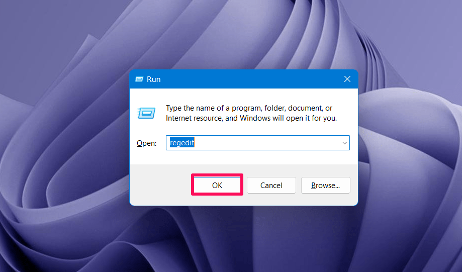 How to Add MS Office Apps in Windows Right Click Menu 2 Type regedit in the field section and click OK