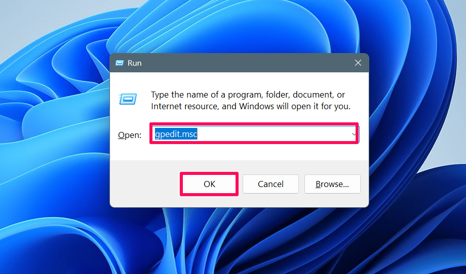 How to Permanently Disable Microsoft Defender Antivirus on Windows 11 11 Type gpedit.msc in the field box and click OK