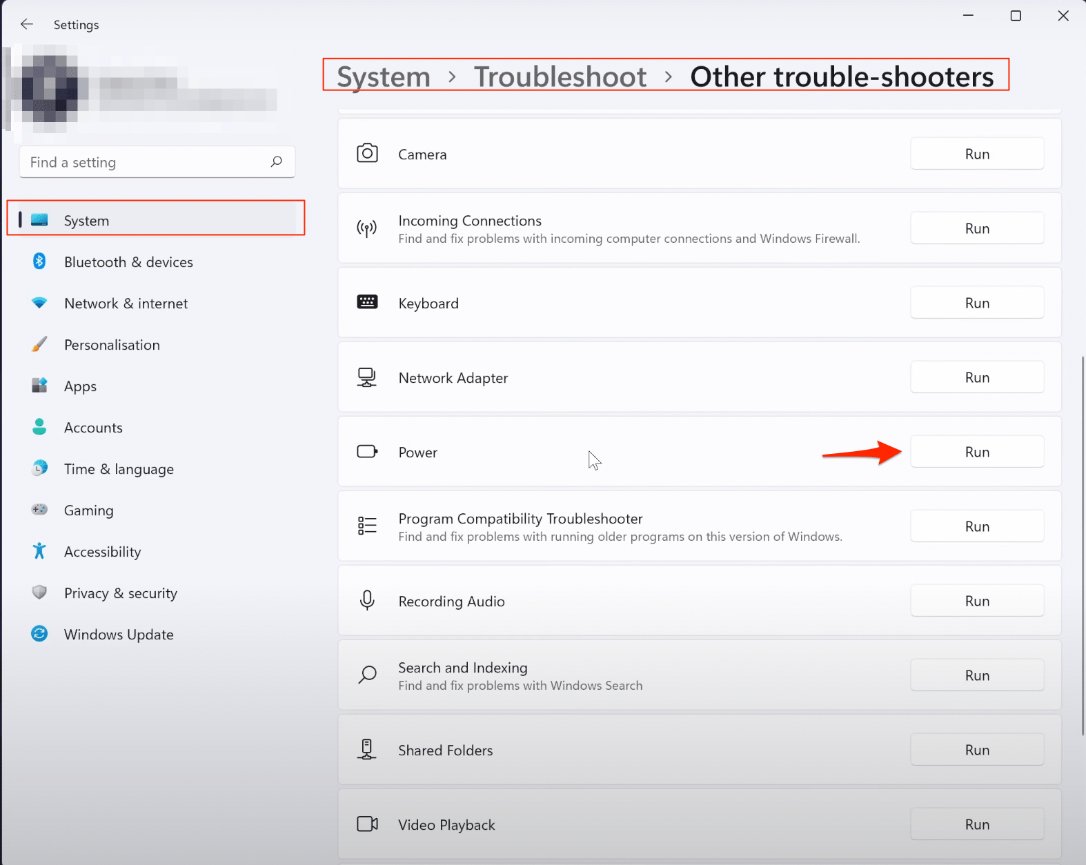 Run_Power_Troubleshoot