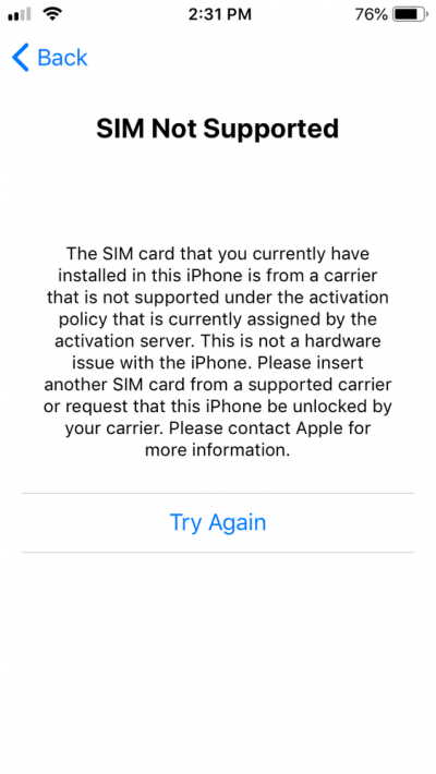 Can't Activate iPhone? Here are the Fix to Solve the Problem 3 SIM Not Supported