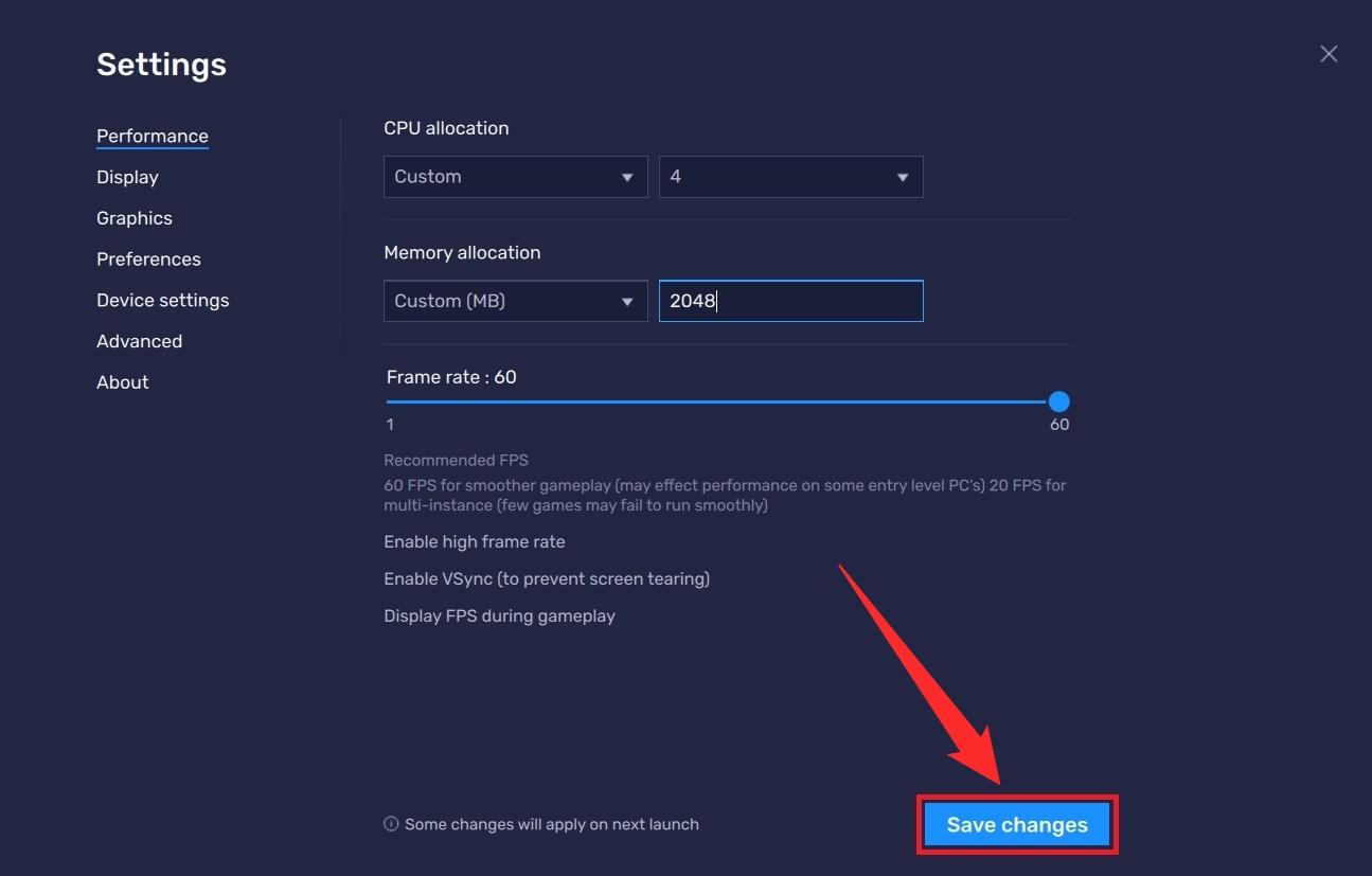 Fix BlueStacks Lag: Make Android Emulator Faster 9 Save Setting Changes