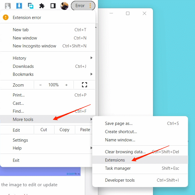 Why I am Seeing Blank Facebook Profile and How to Fix it! 6 open chrome extension settings